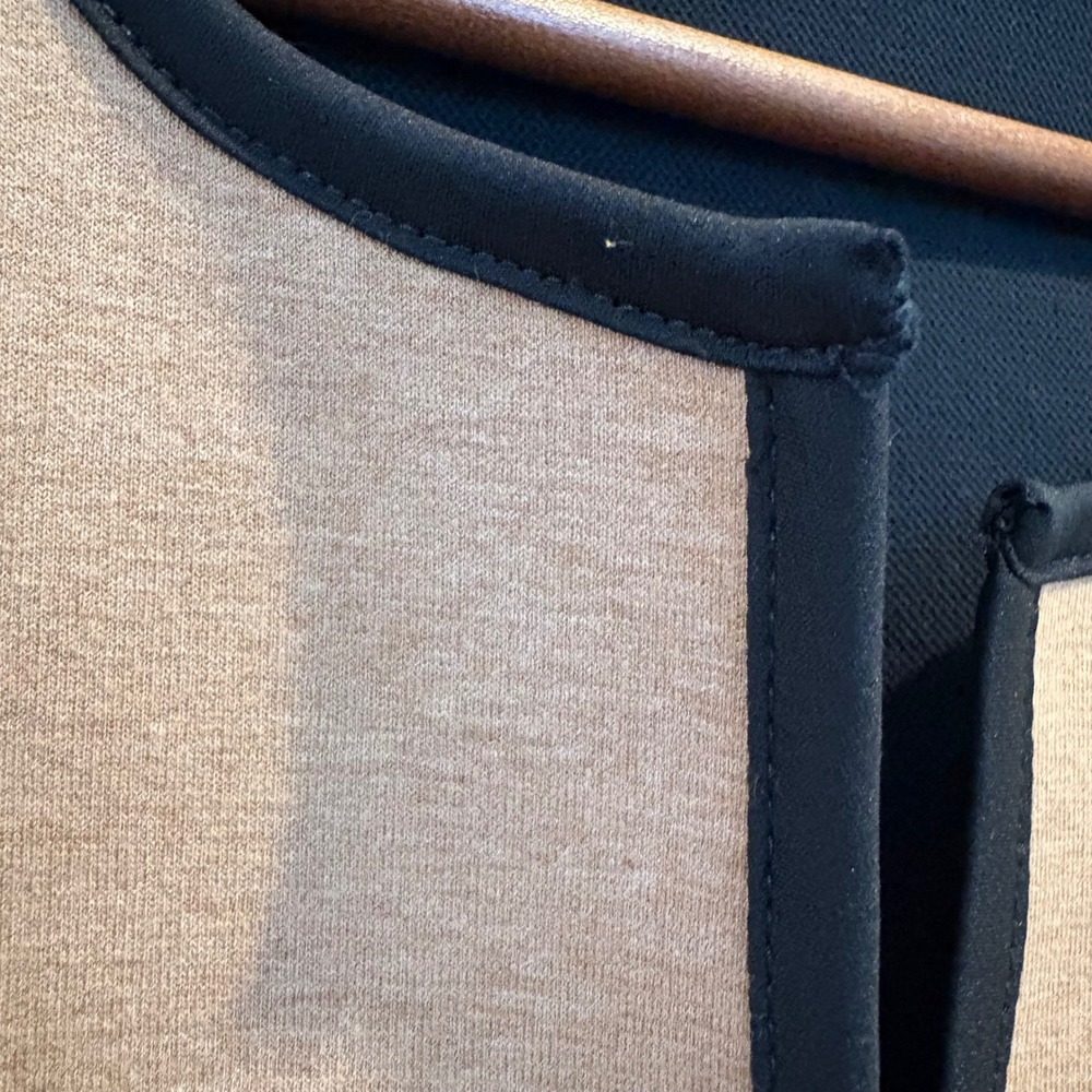 J. Jill Wearever Cardigan Large Black Tan Reversible Open Double Knit Jacket - Picture 9 of 15